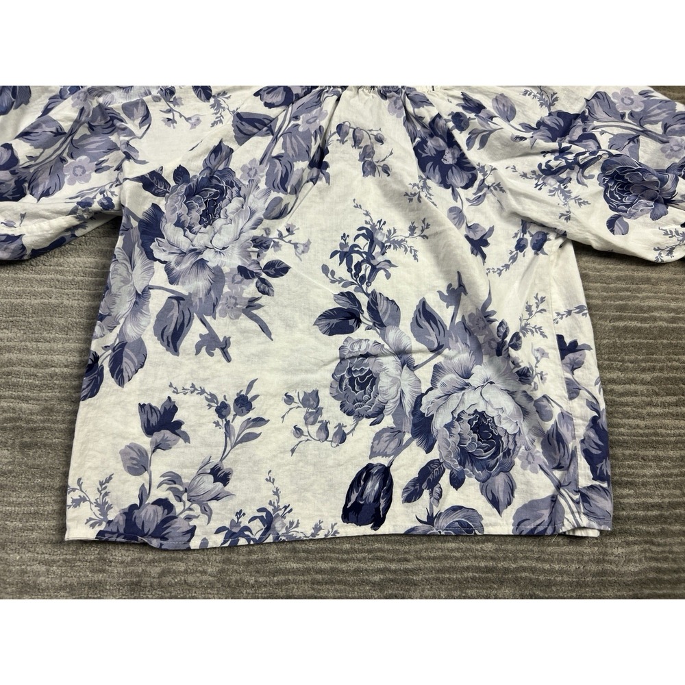 🍁Laura Ashley Blue Floral Blouse - Picture 8 of 12